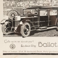 Grafika reklamowa automobilu marki BALLOT. Francja, 1925